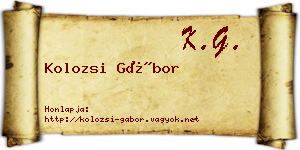 Kolozsi Gábor névjegykártya