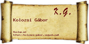 Kolozsi Gábor névjegykártya