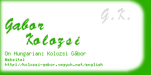 gabor kolozsi business card